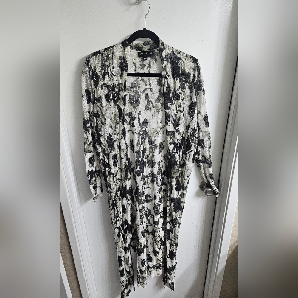 Lane Bryant Green and White Cardigan